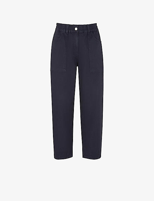 WHISTLES: Tessa cropped mid-rise cotton trousers