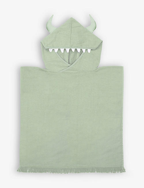 SUNNYLIFE：Monster 品牌标识贴片棉质连帽毛巾 6-9 岁