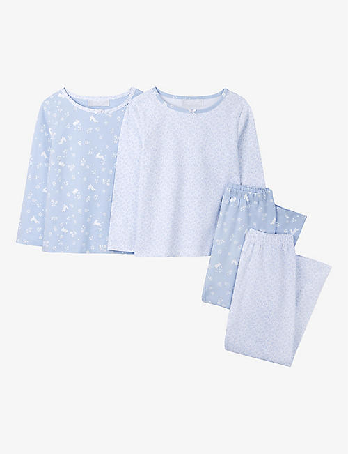 THE LITTLE WHITE COMPANY: Woodland Bunny & Floral cotton pyjama set 1-6 years