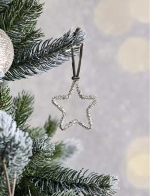 THE WHITE COMPANY: Star glass-beaded Christmas decoration 21cm