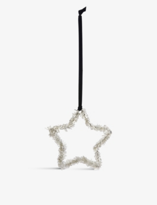 THE WHITE COMPANY: Star glass-beaded Christmas decoration 21cm