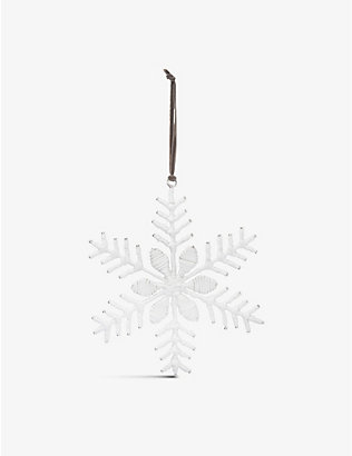 THE WHITE COMPANY: Snowflake threaded Christmas decoration 16cm