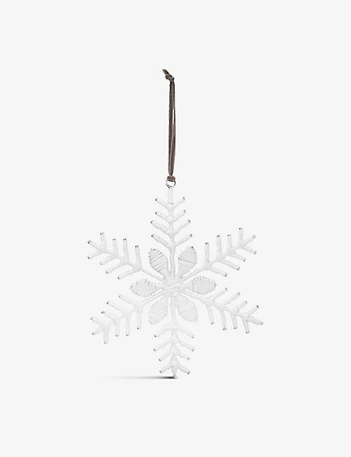 THE WHITE COMPANY：雪花穿线玻璃圣诞装饰 16 厘米