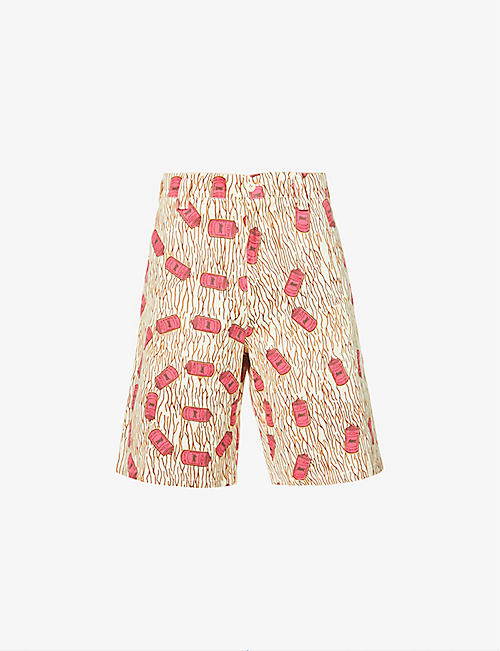 ICECREAM: Graphic-print relaxed-fit cotton shorts