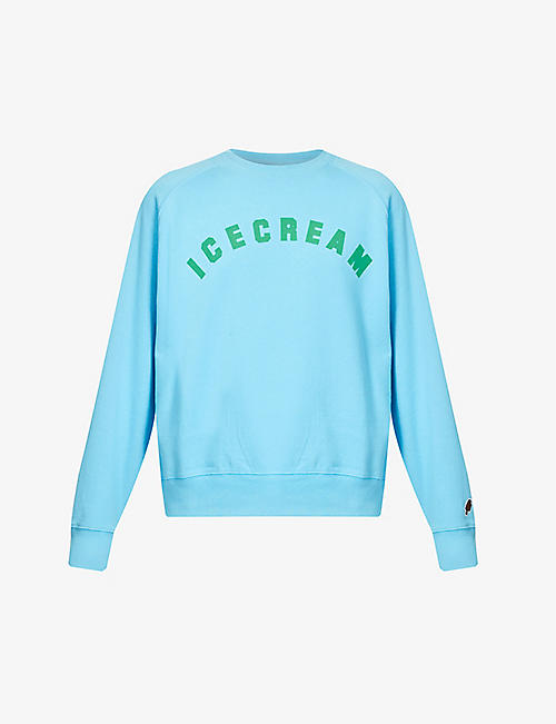 ICECREAM: Flock logo-print cotton-jersey sweatshirt