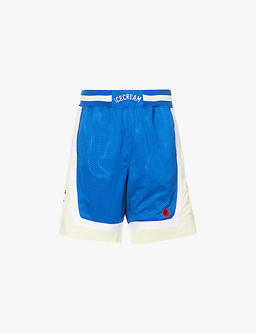 ICECREAM: Cone and Bones logo-embroidered woven shorts