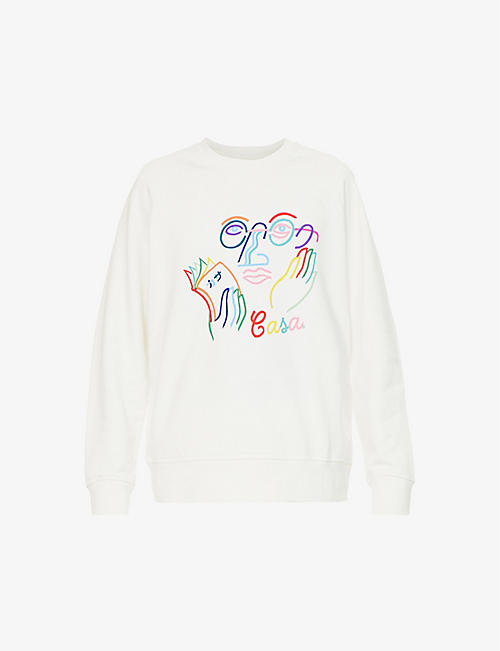 CASABLANCA: Logo-print relaxed-fit organic-cotton sweatshirt