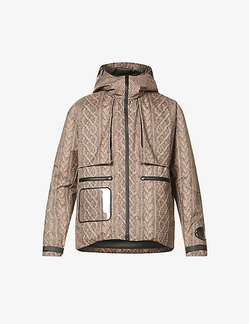 UNDERCOVER: Graphic-print padded shell hooded jacket