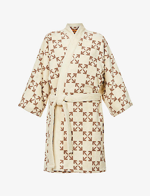 OFF-WHITE C/O VIRGIL ABLOH: Arrow-print cotton bathrobe