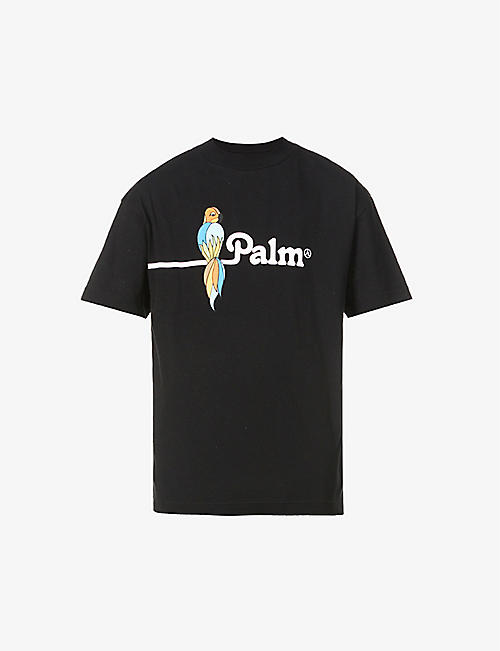 PALM ANGELS: Parrot graphic-print cotton-jersey T-shirt