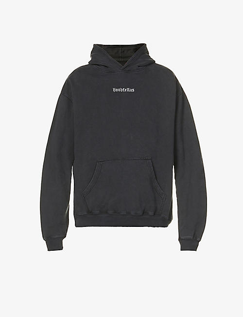 HOODFELLAS: Logo-embroidered relaxed-fit cotton-jersey hoody