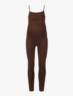 Bumpsuit Maternity The Kate Sleeveless Stretch-jersey Unitard In Chocolate