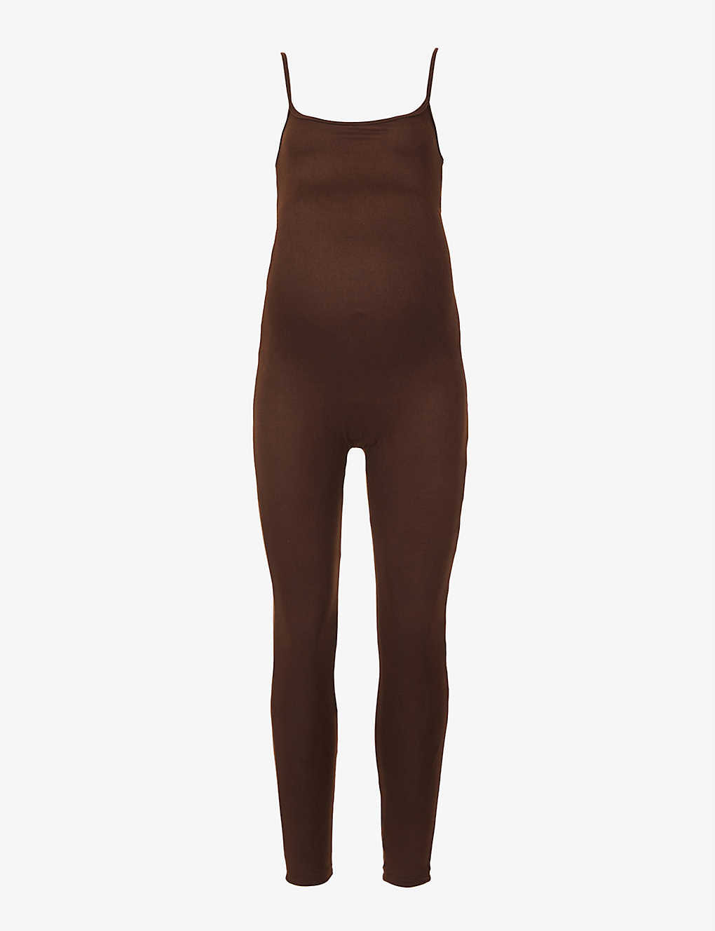 Bumpsuit Maternity The Kate Sleeveless Stretch-jersey Unitard In Chocolate