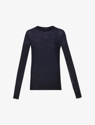 Joseph Cashair Round-neck Cashmere Jumper In Navy