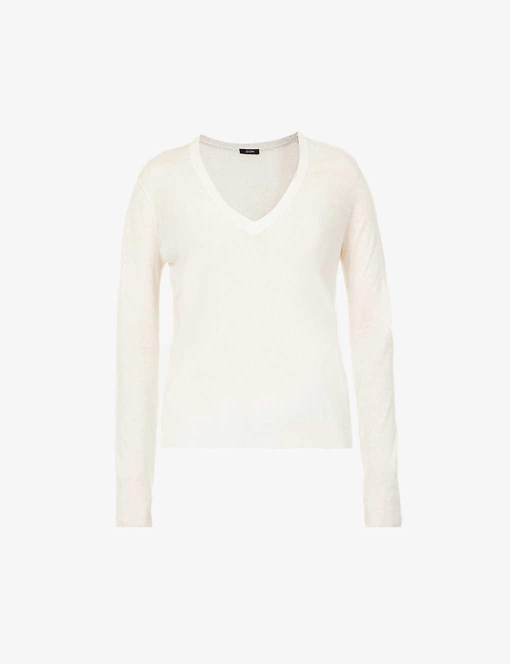 Shop Joseph Womens Ivory Cashair V-neck Cashmere-knit Jumper In White