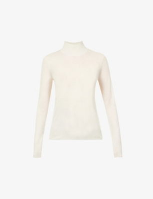 Joseph Womens Navy Cashair Turtleneck Cashmere-knit Jumper Xs In Ivory