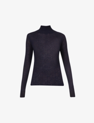 Joseph Cashair Turtleneck Cashmere-knit Jumper In Navy