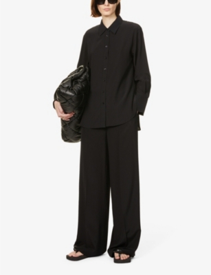 Joseph Hulin Relaxed-fit Silk Trousers In Black