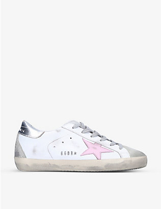 GOLDEN GOOSE: Women’s Superstar 81482 leather and suede low-top trainers