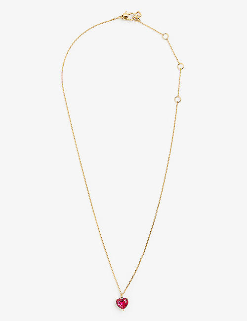 KATE SPADE NEW YORK: My Love July metal and cubic zirconia pendant necklace