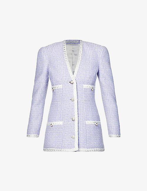 ALESSANDRA RICH: Tweed-textured cotton-blend blazer