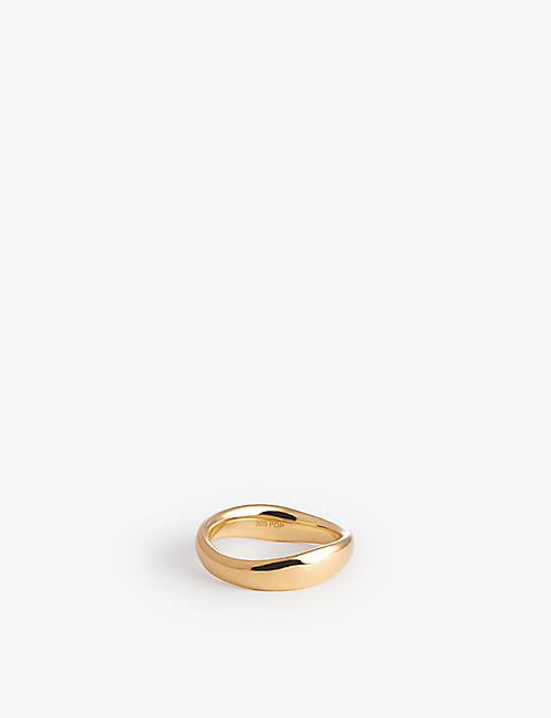 PD PAOLA: Pirouette 18ct yellow gold-plated sterling-silver ring