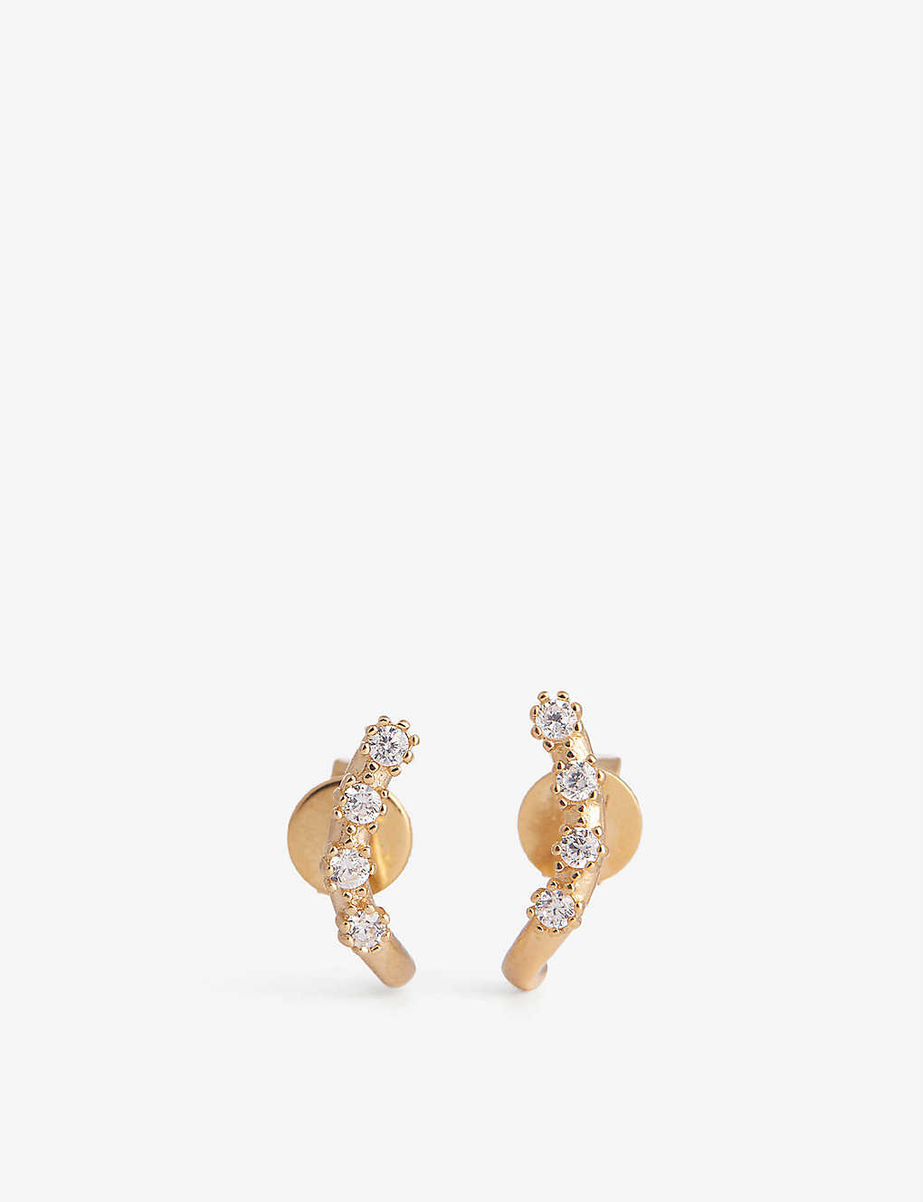 Pd Paola Motion 18ct Yellow Gold-plated Sterling-silver And Cubic Zirconia Earrings