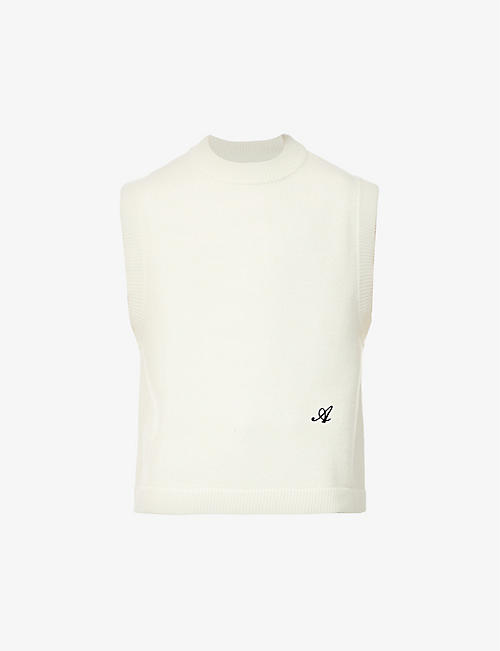 AXEL ARIGATO: Memo logo-embroidered lambswool sweater vest
