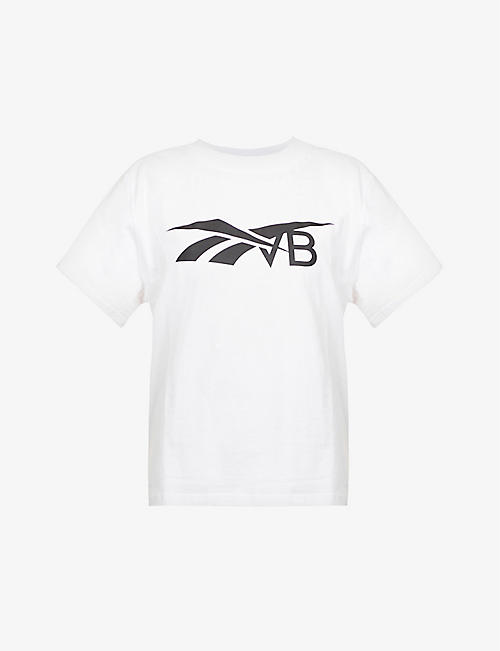 REEBOK X VICTORIA BECKHAM: Logo-print cotton-jersey T-shirt