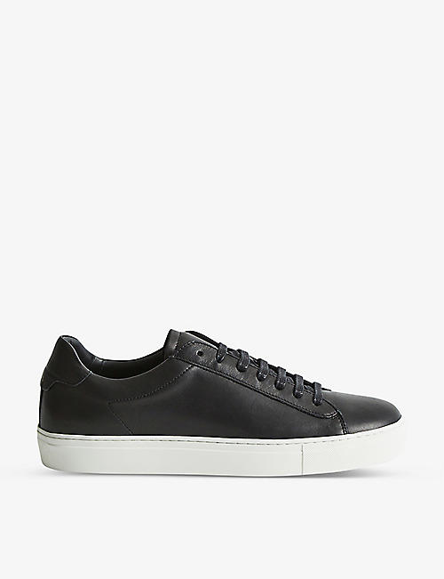 REISS: Finley leather low-top trainers
