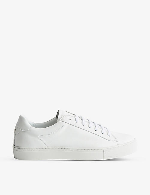 REISS: Finley leather low-top trainers