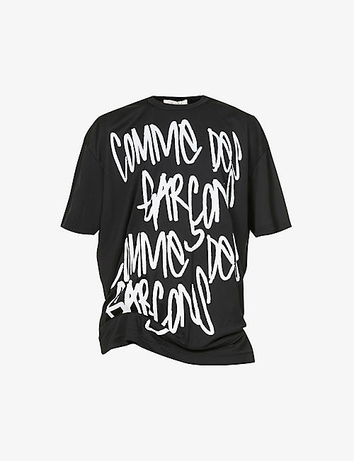 COMME DES GARCONS: Logo-graphic relaxed-fit stretch-jersey T-shirt