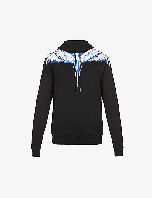 MARCELO BURLON: Wings graphic-print organic-cotton jersey hoody