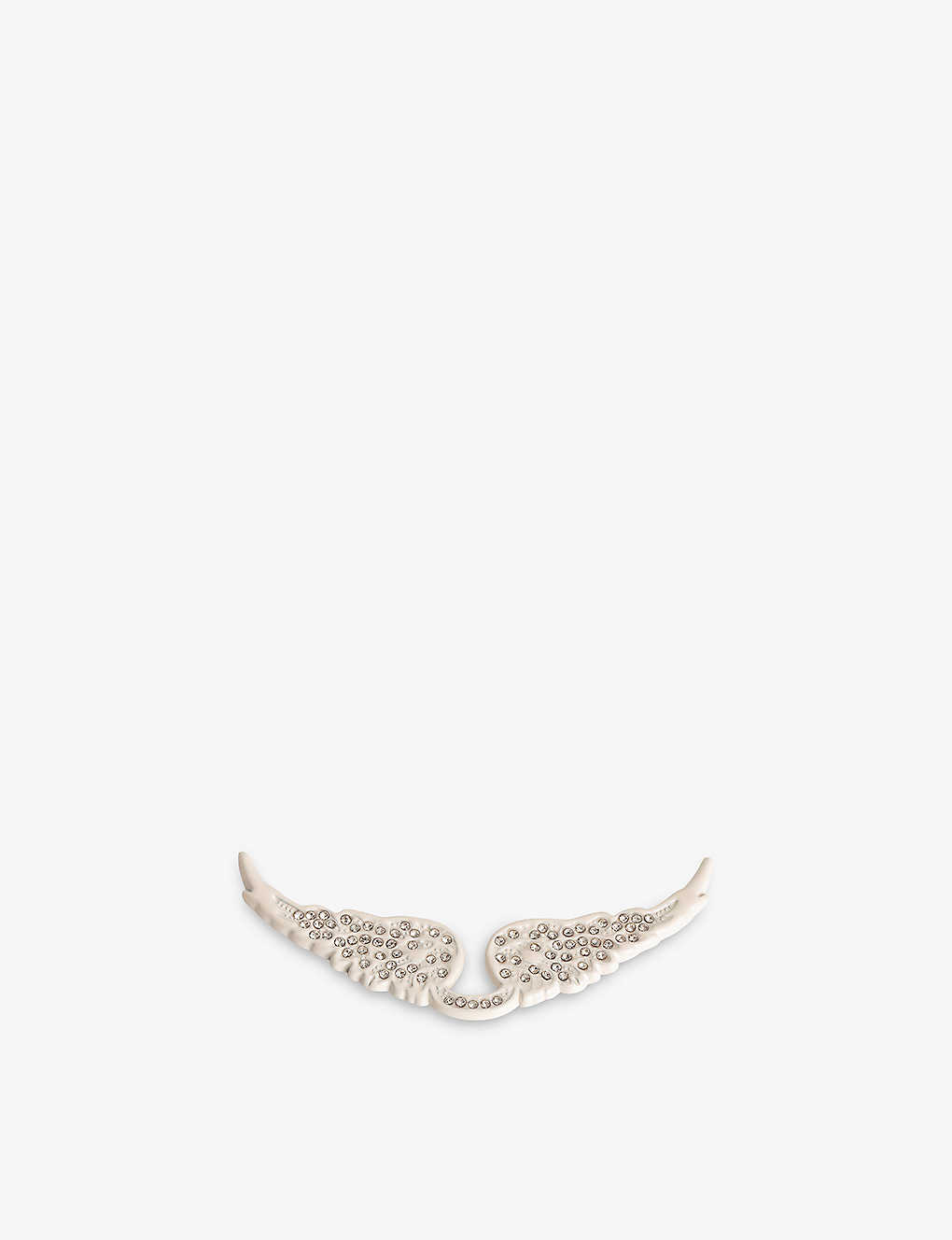 Zadig & Voltaire Zadig&voltaire Shiny White/crystal Swing Your Wings Rhinestone-encrusted Metal Badge