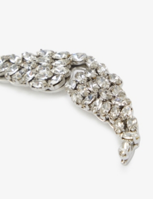 Zadig & Voltaire Swing Your Wings Rhinestone-encrusted Metal Badge In White