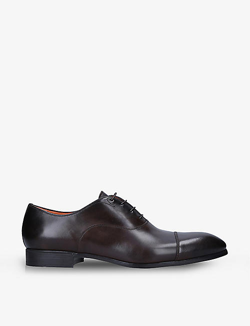 SANTONI: Simon leather Oxford shoes