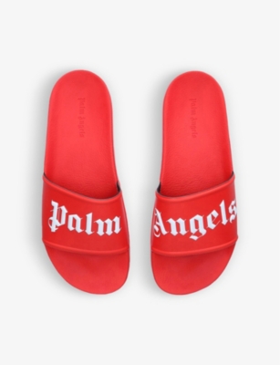 PALM ANGELS Logo-print rubber pool sliders