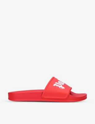 PALM ANGELS Logo-print rubber pool sliders