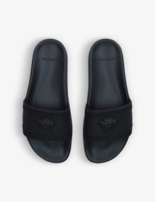 VERSACE Medusa logo-embossed rubber sliders