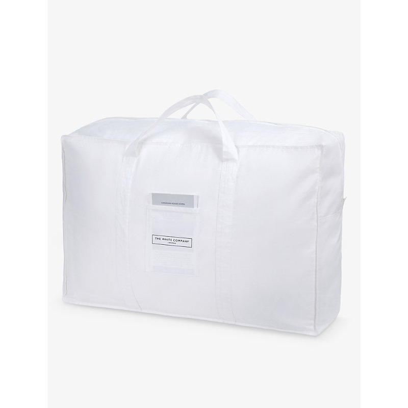 Shop The White Company Canadian Goose-down 13.5 Tog Double Cotton-sateen Duvet 200cm X 200cm In None/clear