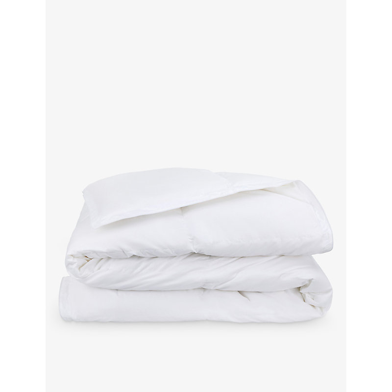 Shop The White Company Canadian Goose-down 13.5 Tog Double Cotton-sateen Duvet 200cm X 200cm In None/clear