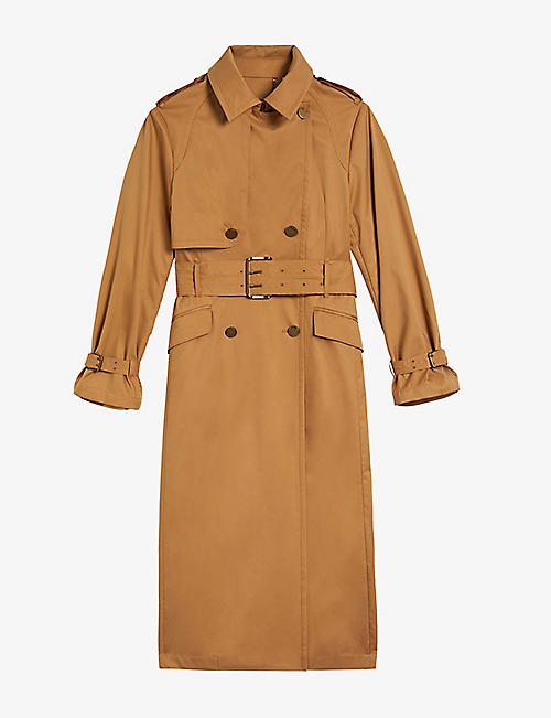 TED BAKER: Maaeve double-breasted woven trench coat
