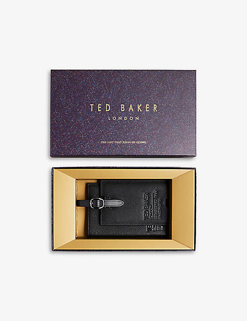 TED BAKER: Wirre branded leather passport holder and luggage tag set
