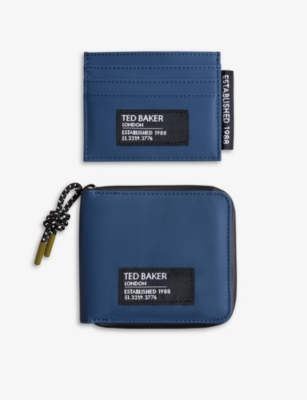 Ted Baker Navy Bentch Woven Wallet And Card Holder Gift Set