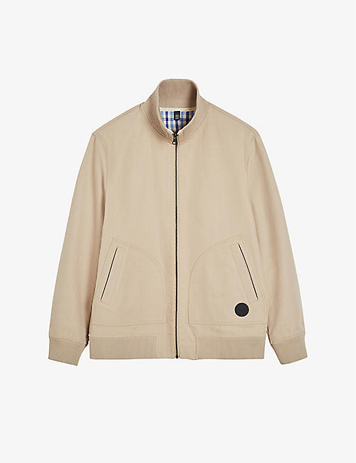 TED BAKER: Scotby reversible cotton Harrington jacket