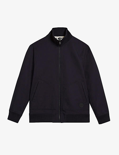 TED BAKER: Scotby reversible cotton Harrington jacket