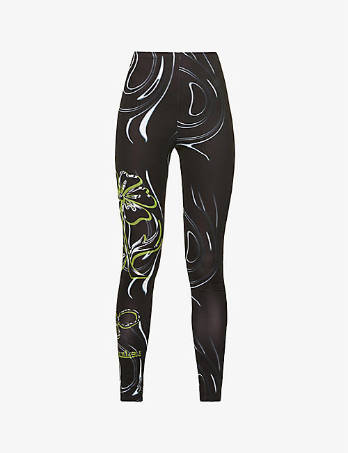 MAISIE WILEN: Body Shop graphic-print stretch-woven leggings
