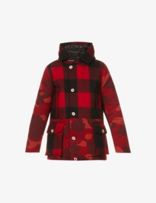 A BATHING APE - A Bathing Ape x Woolrich Arctic wool-blend parka