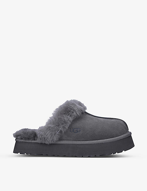 UGG: Disquette shearling-lined suede slippers