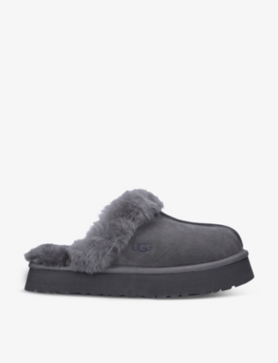 Ugg Gray Mule In Mutton With 3cm Platfoarm In Grey